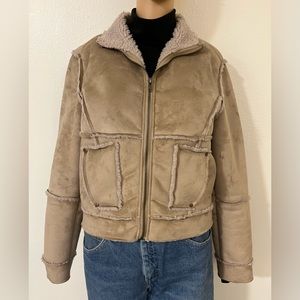 18 Farenheit-90's Vintage, Beige, Sherpa Lined/Trim, Jacket/Coat. Size-M